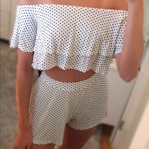 BOOHOO Polka Dot Two Piece Set